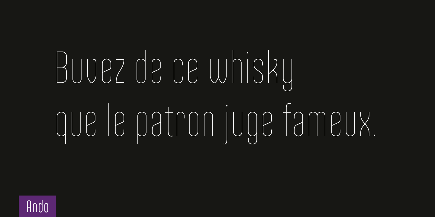 Beispiel einer Ando Thin-Schriftart